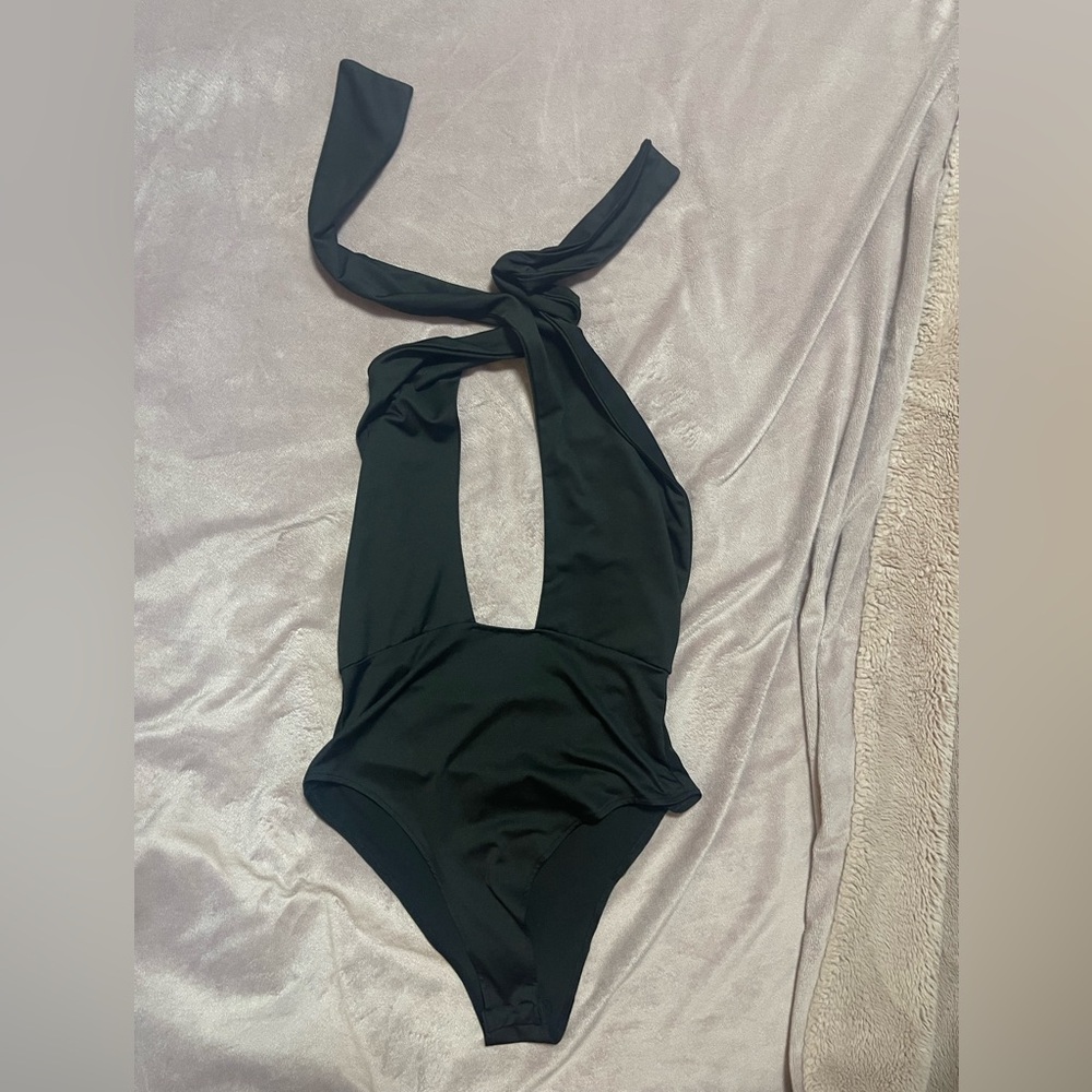 shein cross neck halter bodysuit